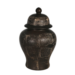 Ceramic 18" Temple Jar Antiqueblack - ReeceFurniture.com