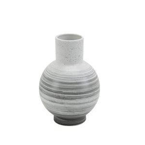 Ceramic 12" Vase, White/Gray - ReeceFurniture.com