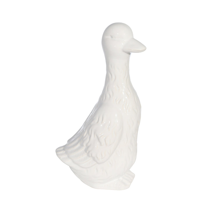 Ceramic 12" Duck, White