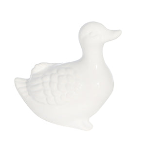 Ceramic 7" Duck, White - ReeceFurniture.com