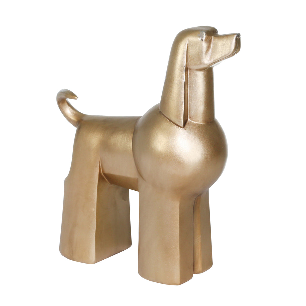 Resin 12" Poodle, Gold - ReeceFurniture.com