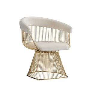 Strand Chair, White/Gold - ReeceFurniture.com
