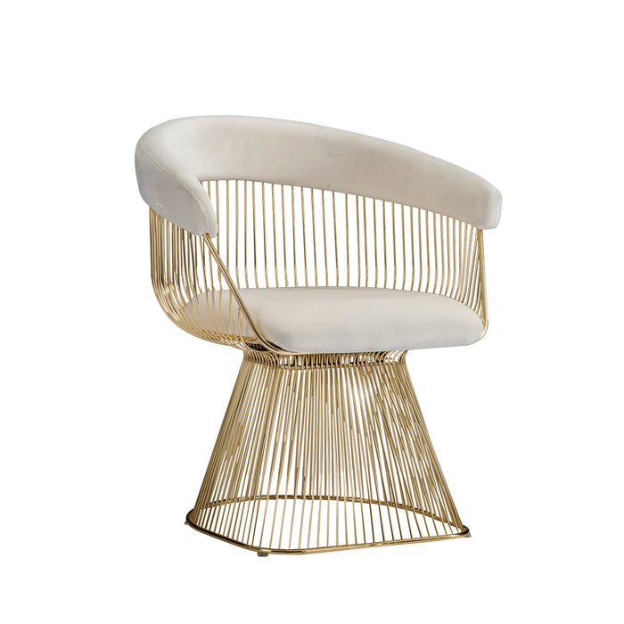 Strand Chair, White/Gold