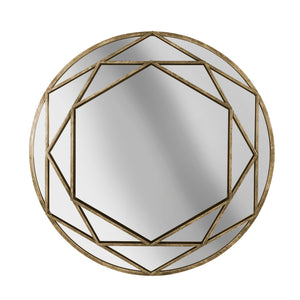 Metal Frame 32" Wall Mirror, Gold, Wb - ReeceFurniture.com