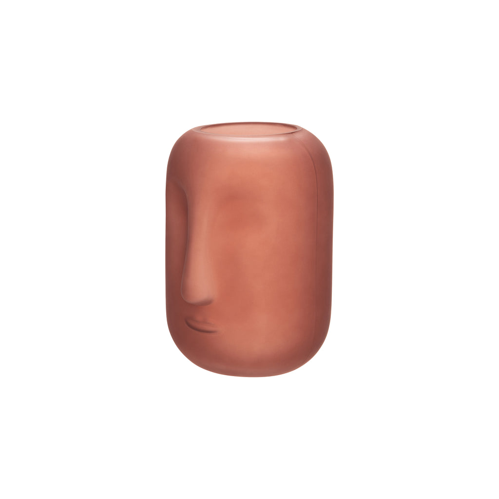 Glass 10", Face Vase, Pink - ReeceFurniture.com