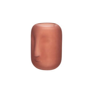 Glass 10", Face Vase, Pink - ReeceFurniture.com
