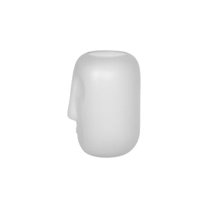 Glass 10" Face Vase, White - ReeceFurniture.com