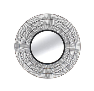 Metal Wire Frame 31" Wall Mirror, Black - Wb - ReeceFurniture.com
