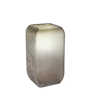 Glass 10" Dotted Textured Vase, Brown - ReeceFurniture.com