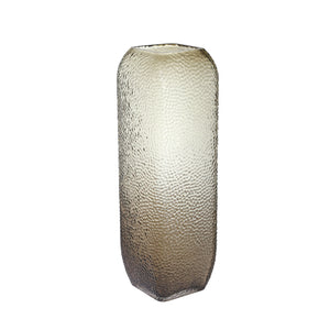 Glass 12" Dotted Textured Vase, Brown - ReeceFurniture.com