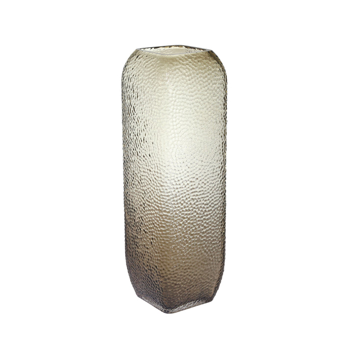 Glass 12" Dotted Textured Vase, Brown