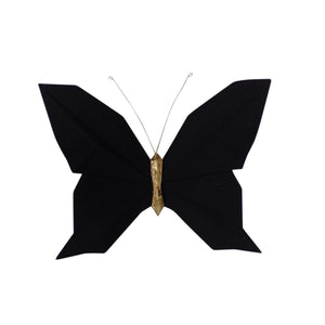 Resin 10" W Origami Butterflywall Hanging, Black - ReeceFurniture.com