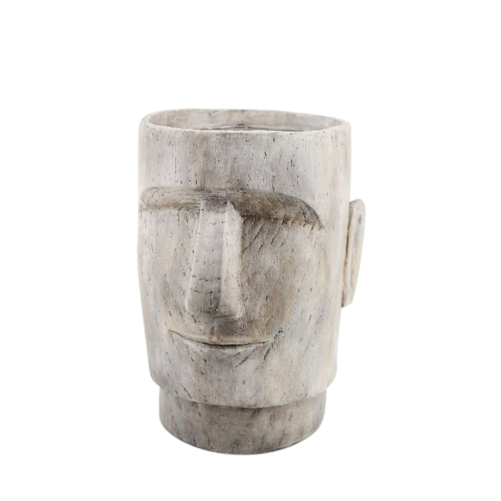 Resin 18.5" Face Planter, Grey - ReeceFurniture.com