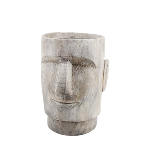 Resin 18.5" Face Planter, Grey - ReeceFurniture.com