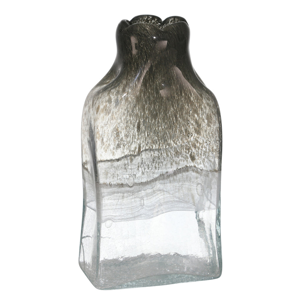 Glass 13" Bottle Vase, Smoke - ReeceFurniture.com