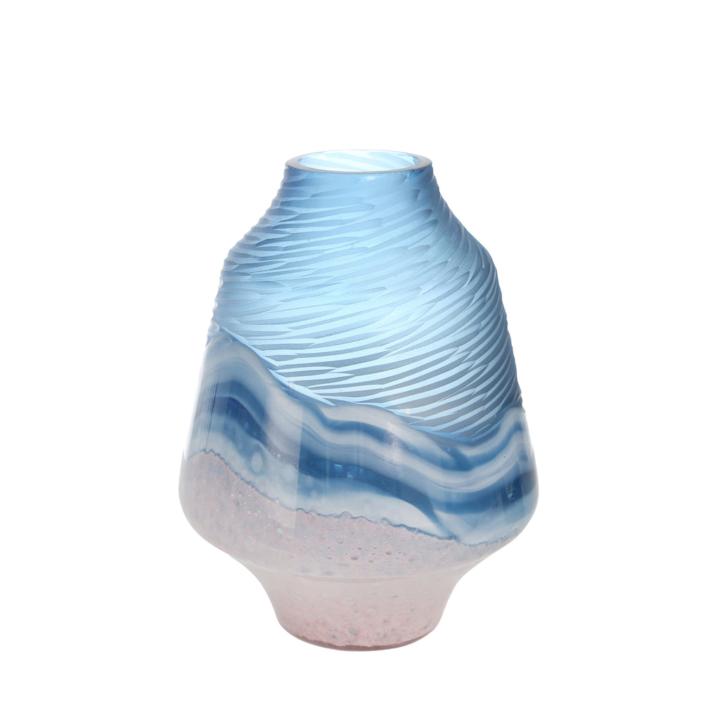 Glass 11" Vase Blue/Pink - ReeceFurniture.com