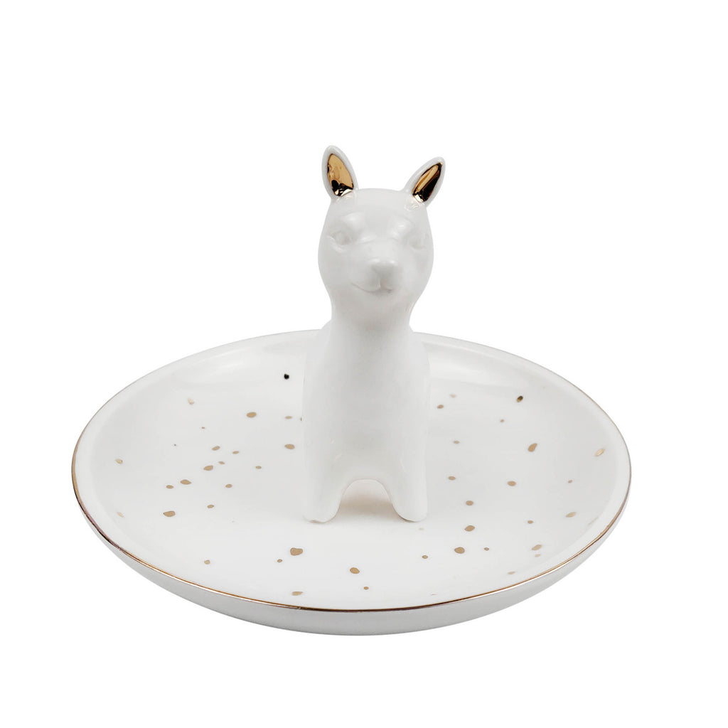 Ceramic 6" Trinket Tray, Lamma, White - ReeceFurniture.com