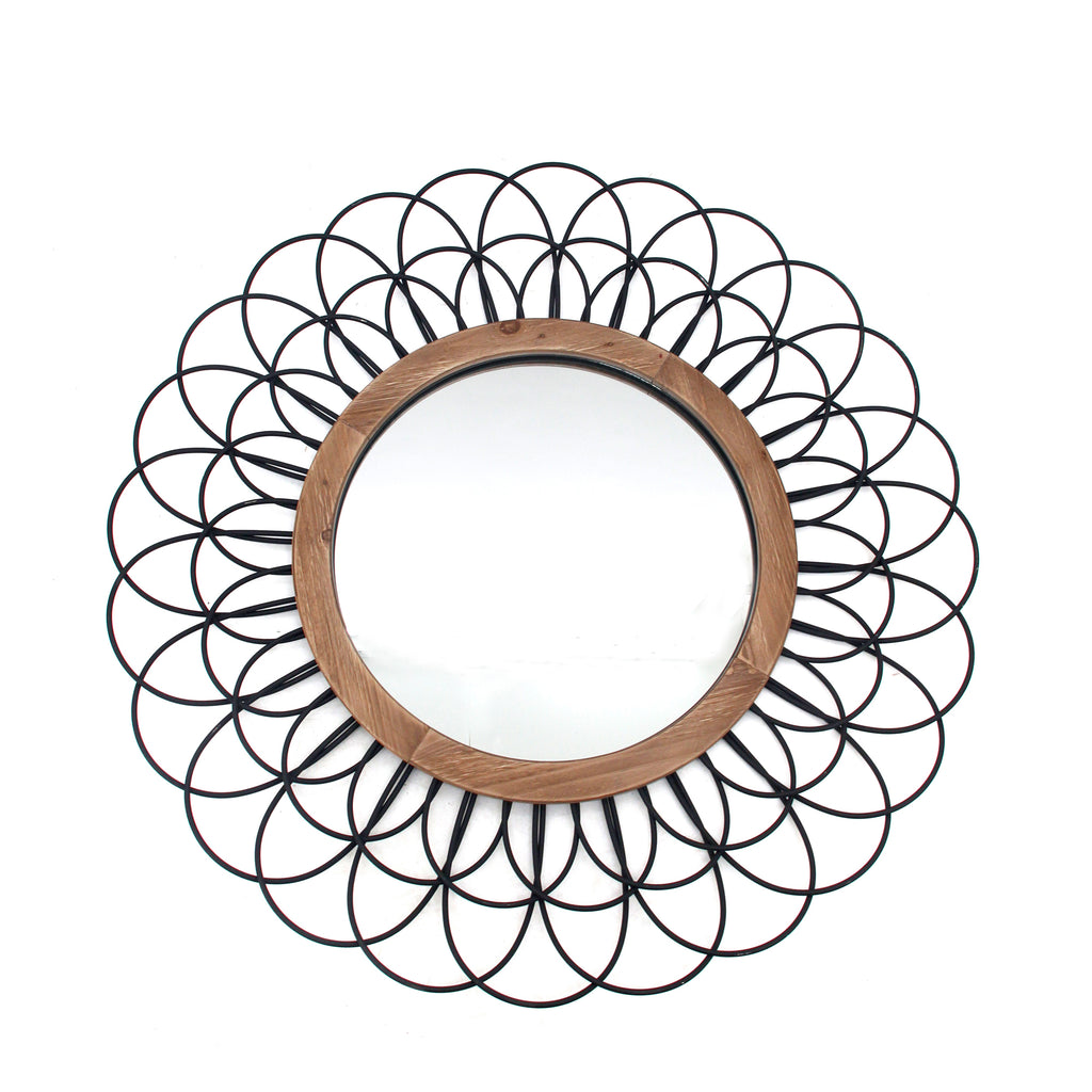 Metal 40" Loop Wall Mirror, Black Wb - ReeceFurniture.com