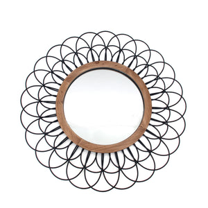 Metal 40" Loop Wall Mirror, Black Wb - ReeceFurniture.com