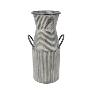 Metal 17" Deco Milk Jar W/ Handles, Black - ReeceFurniture.com
