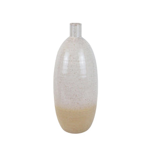 Ceramic 15", Speckled Vase, Beige - ReeceFurniture.com