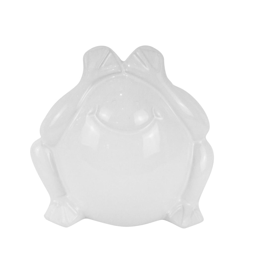 Ceramic 7"  No See Frog, White - ReeceFurniture.com