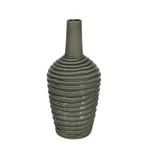 Ceramic 19.5", Crackled Vase,Brown - ReeceFurniture.com