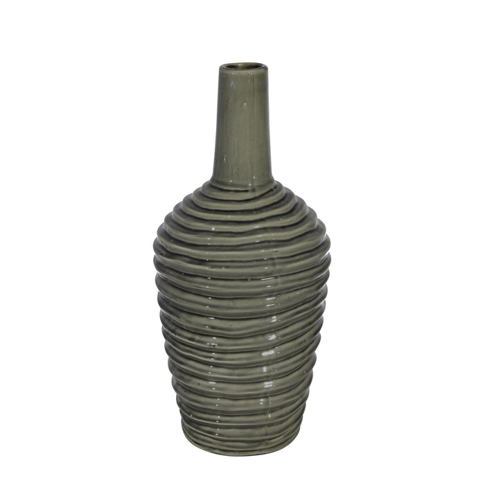 Ceramic 19.5", Crackled Vase,Brown