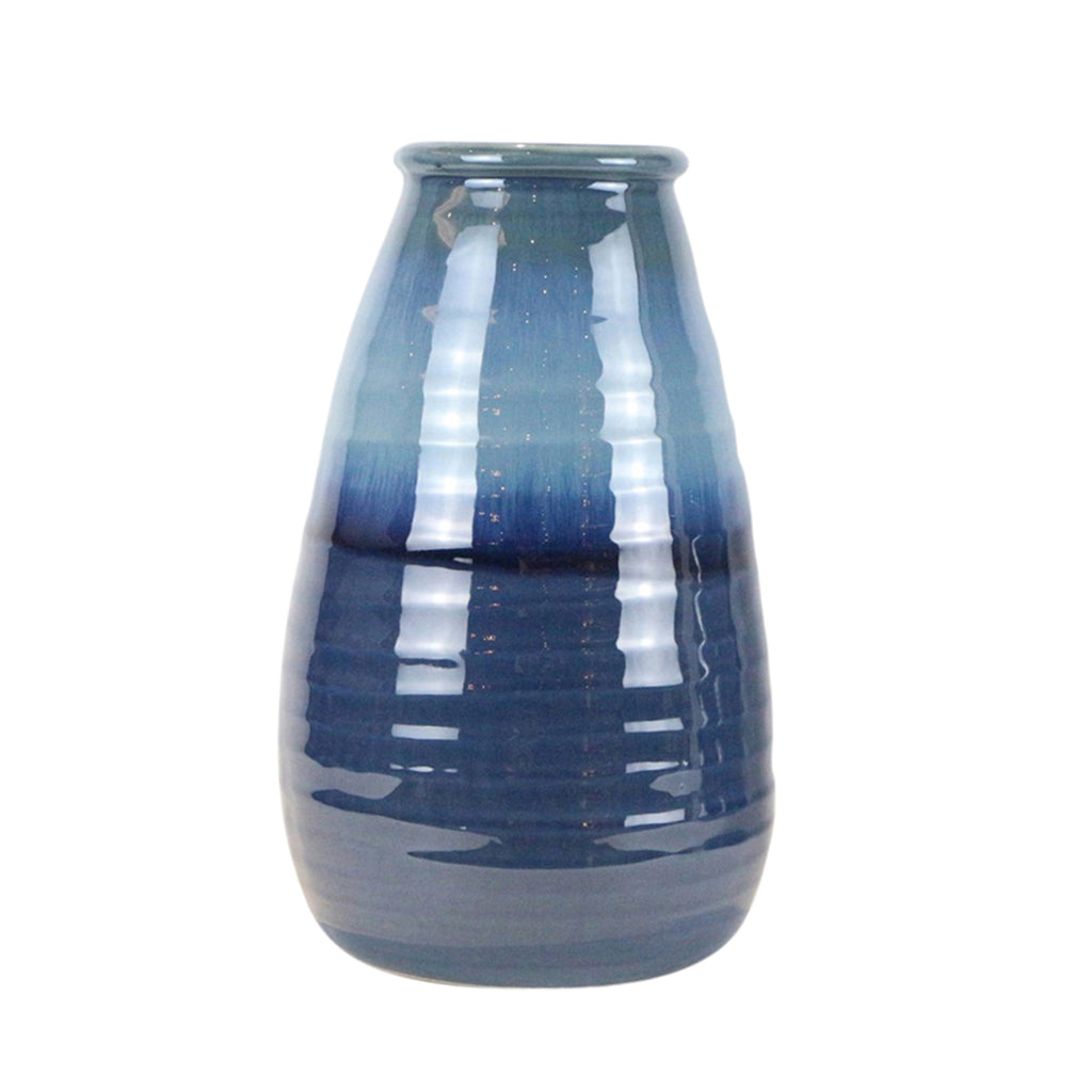 Ceramic 16" Vase, Reactive Blue - ReeceFurniture.com