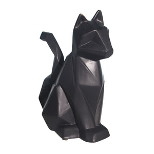 Ceramic 10" Cat Table Accent,Black - ReeceFurniture.com