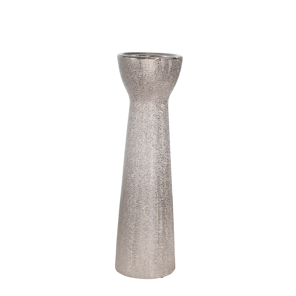 Ceramic 14" Bead Candle Holdersilver - ReeceFurniture.com