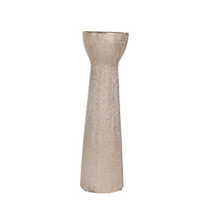 Ceramic 14" Bead Candle Holder Champagne - ReeceFurniture.com