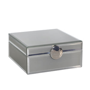 Wood / Glass 7X7" Jewelry Box,White - ReeceFurniture.com