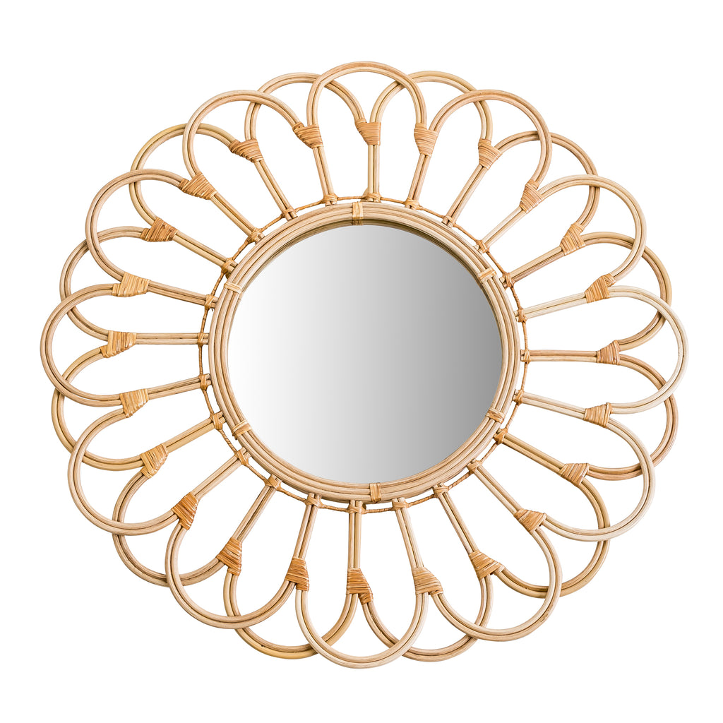 Mirror 27" Wicker Looped, Natural - ReeceFurniture.com