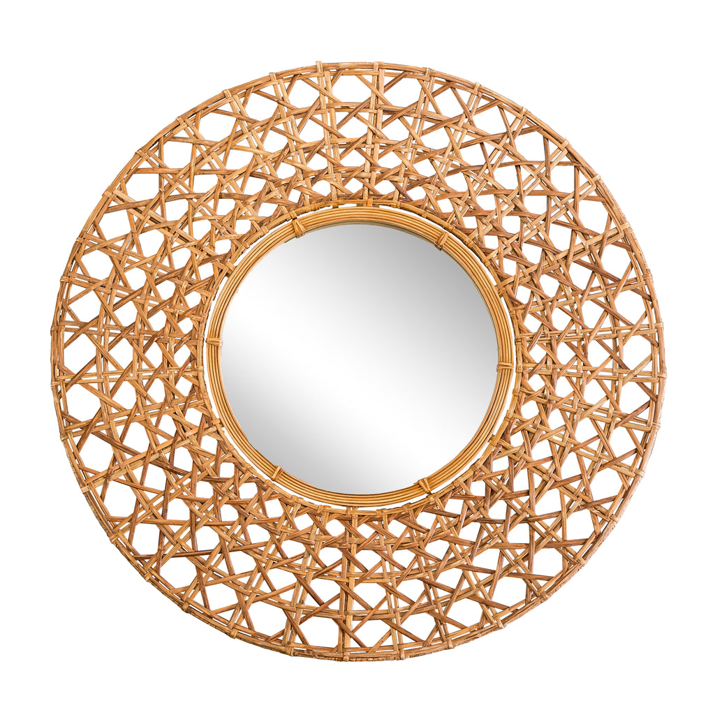 Mirror 27" Wicker Tapnigi, Natural - ReeceFurniture.com