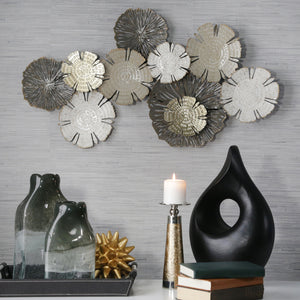 Metal 36" Lily Pads Wall Accent, Multi - ReeceFurniture.com