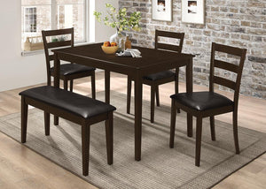 G150232 - 5-Piece Dining Set With Bench Cappuccino And Dark Brown - ReeceFurniture.com