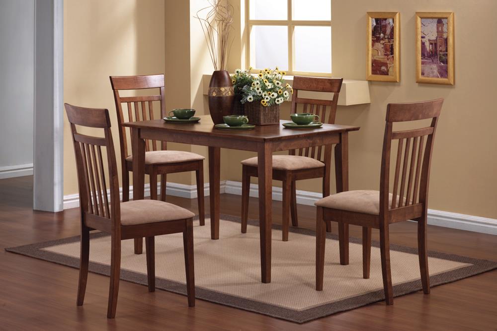 G150430 - 5-Piece Dining Set Chestnut And Tan - ReeceFurniture.com