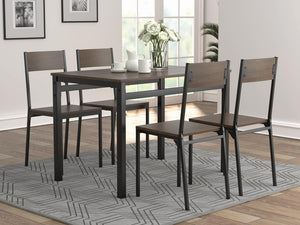 G150505 - 5-Piece Dining Set Ark Brown And Matte Black - ReeceFurniture.com