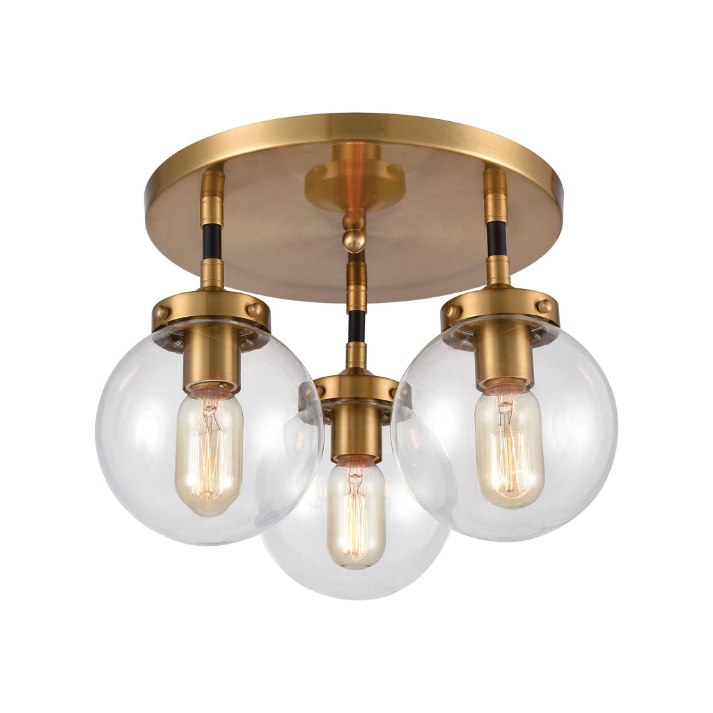 Boudreaux - Semi Flush Mount - Matte Black, Antique Gold, Antique Gold - ReeceFurniture.com