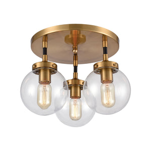 Boudreaux - Semi Flush Mount - Matte Black, Antique Gold, Antique Gold - ReeceFurniture.com
