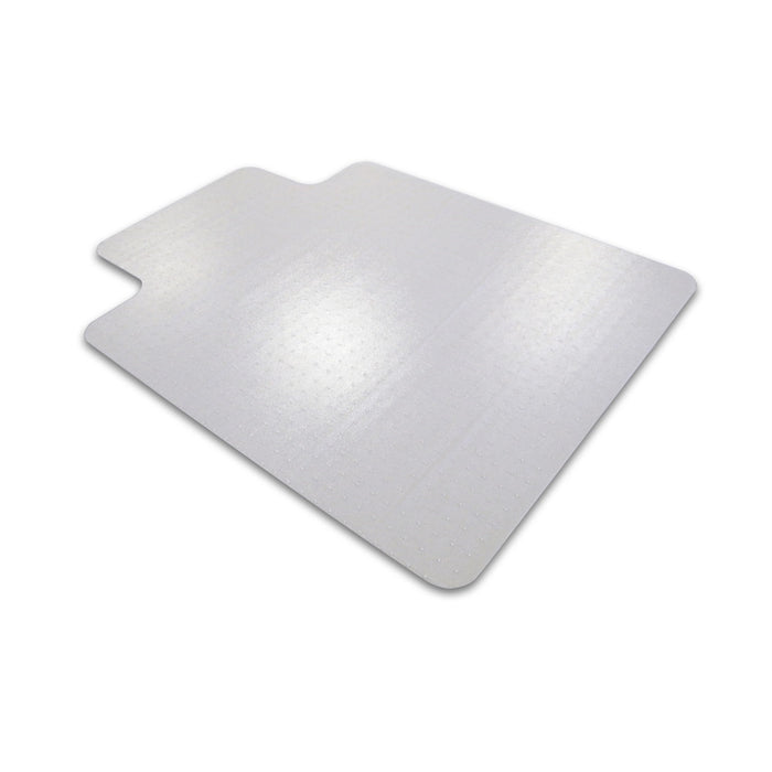Cleartex Advantagemat PVC Clear Chairmat for Low Pile Carpets 1/4" or less , Rectangular with Front Lipped Area for Under Desk Protection