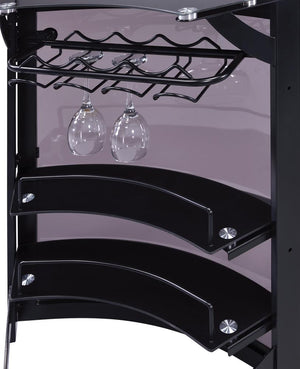G182135 - Bar Unit - Smoked And Black or Silver And Frosted - ReeceFurniture.com