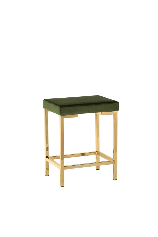 G182918 - Backless Stools - Rose Gold And Green or Rose Gold And Charcoal Grey