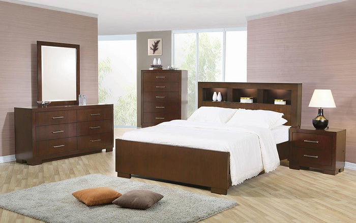 G200713 - Jessica Bedroom Set - Cappuccino Storage Headboard Bed