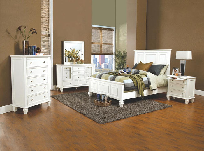 G201303 - Sandy Beach White Bedroom Set - Panel Bed