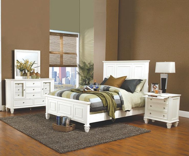 G201303 - Sandy Beach White Bedroom Set - Panel Bed or Storage Sleigh Bed - ReeceFurniture.com