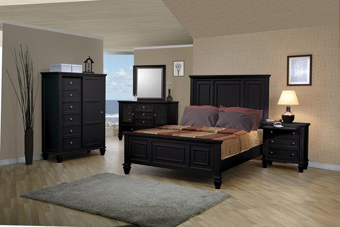 G201323 - Sandy Beach Black Bedroom Set - Panel Bed