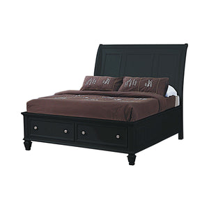 G201323 - Sandy Beach Black Bedroom Set - Panel Bed or Storage Sleigh Bed - ReeceFurniture.com