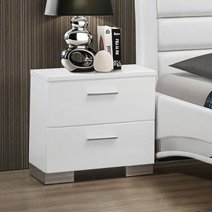 G203500 - Felicity Bedroom Set - Panel Bed With LED Glossy White - ReeceFurniture.com